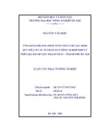ứng dụng phương pháp toán tối ưu để xác định quy mô, cơ cấu sử dụng đất nông nghiệp hợp lý trên địa bàn huyện thạch thất – thành phố hà nội