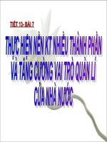 Bài 7 : Thực hiện nền kt hàng hóa nhiều thành phần  và tăng cường vai trò quản lí của nhà nước