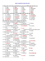 ĐÁP ÁN ĐỀ ÔN CHUYÊN ANH SỐ 2