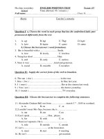 đề KT tiếng anh 8 tiết 19