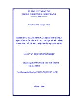 nghiên cứu thành phần nấm bệnh truyền qua hạt giống lúa sản xuất tại huyện tứ kỳ  tỉnh hải dương và đề xuất biện pháp hạn chế bệnh