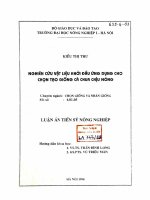 nghiên cứu vật liệu khởi đầu ứng dụng cho chọn tạo giống cà chua chịu nóng