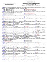 Đề khảo sát Kiến thức LTĐH có đáp án