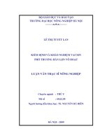 kiểm định và khảo nghiệm vacxin phó thương hàn lợn vô hoạt