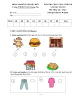 Đề thi học kì 2 môn Tiếng Anh lớp 4 năm 2015 trường Tiểu học số 1 Mường Nhà, Điện Biên