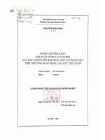 Đánh giá tiềm năng sản xuất nông lâm nghiệp của đất trồng đồi núi trọc tỉnh tuyên quang theo phương pháp phân loại đất thích hợp