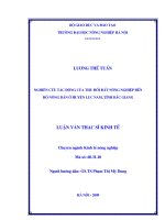 Nghiên cứu tác động của thu hồi đất nông nghiệp đến hộ nông dân ở huyện Lục Nam, tỉnh Bắc Giang