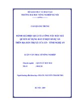 đánh giá hiệu quả của công tác đấu giá quyền sử dụng đất ở một số dự án trên địa bàn thị xã cửa lò  tỉnh nghệ an