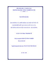 ảnh hưởng của biến động giá một số yếu tố chi phí đến kết quả sản xuất lúa của hộ nông dân huyện nam sách  hải dương