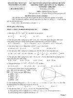 ĐỀ THI + ĐÁP ÁN VÀO LỚP 10 KHÔNG CHUYÊN