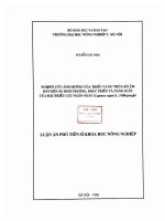 nghiên cứu ảnh hưởng của thiếu và dư thừa độ ẩm đất đến sự sinh trưởng  phát triển và năng suất của đậu triều cực ngắn ngày