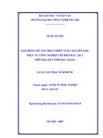 giải pháp chủ yếu phát triển vùng nguyên liệu phục vụ công nghiệp chế biến rau, quả trên địa bàn tỉnh bắc giang