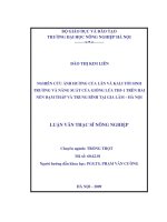 nghiên cứu ảnh hưởng của lân và kali tới sinh trưởng và năng suất của giống lúa th51 trên hai nền đạm thấp và trung bình tại gia lâm – hà nội