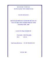 một số giải pháp đẩy mạnh thu hút đầu tư vào các khu công nghiệp tỉnh bắc ninh giai đoạn 2010  2020
