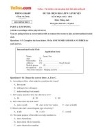 Đề thi học sinh giỏi môn Tiếng Anh lớp 9 huyện Vĩnh Tường năm 2013 - 2014