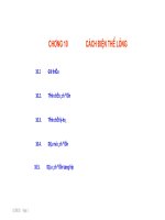 CHƯƠNG 10 vật LIỆU CÁCH điện THỂ LỎNG 