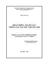 Phát triển nguồn lực thông tin tại thư viện hà nội 