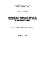 Giáo dục các giá trị văn hóa truyền thống dân tộc cho đoàn viên thanh niên Thành phố Vinh  tỉnh Nghệ An trong giai đoạn hiện nay