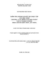 Kiểm tra, đánh giá kết quả học tập của học sinh chương các định luật bảo toàn vật lý 10 ban cơ bản theo chuẩn kiến thức, kỹ năng