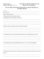 Bản tự kiểm điểm, đánh giá nhân viên phục vụ trường học