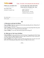 Đề thi chọn học sinh giỏi lớp 8 môn Lịch sử huyện Đông Hải, Bạc Liêu năm 2013 - 2014