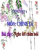 Bài giảng tiếng việt 4 tuần 31 bài chính tả   nghe   viết  nghe lời chim nói  phân biệt ln, dấu hỏi  dấu ngã 