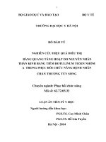 Nghiên cứu hiệu quả điều trị bàng quang tăng hoạt do nguyên nhân thần kinh bằng tiêm BoNTA trong phục hồi chức năng bệnh nhân chấn thương tủy sống