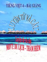 Bài giảng tiếng việt 4 tuần 29 bài luyện từ và câu   mở rộng vốn từ  du lịch   thám hiểm 