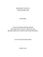 Luyện tập cho học sinh một số dạng hoạt động học tập chủ yếu trong dạy học hình học không gian ở trường Trung Học Phổ Thông