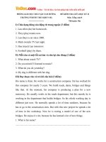 Đề thi giữa học kỳ 2 môn tiếng Anh lớp 8 trường PTDTBT THCS Khun Há, Lai Châu