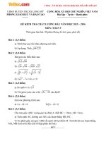 Đề kiểm tra chất lượng đầu năm học 2015 - 2016 môn Toán lớp 9 huyện Long Mỹ, Hậu Giang