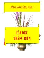 Bài giảng tiếng việt 4 tuần 26 bài tập đọc   thắng biển 