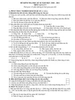 Đề thi học kỳ II Lý 8, 9 (2010 2011)