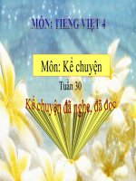 Bài giảng tiếng việt 4 tuần 30 bài kể chuyện   kể chuyện đã nghe, đã đọc 