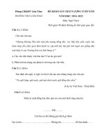 Đề kiểm tra cuối năm môn Ngữ văn lớp 6 năm học 2014 - 2015 trường THCS Lâm Thao, Phú Thọ