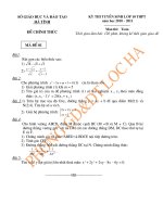 đề thi ts vào 10 Hà tĩnh NH 2010 2011