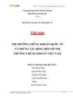 Thị trường chứng khoán quốc tế và những tác động đối với thị trường chứng khoán Việt Nam