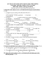 Thi vào tp Hồ Chí Minh 2010 2011