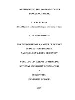 Investigating the 2005 singaporean dengue outbreak