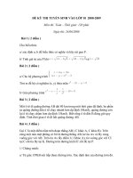 ĐỀ KỲ THI TUYỂN SINH VÀO LỚP 10  2008 2009