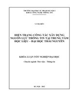 Hiện trạng công tác phát triển nguồn lực thông tin tại trung tâm học liệu   đại học thái nguyên 