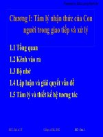 CHƯƠNG 1 tâm lý NHẬN THỨC của CON NGƯỜI TRONG GIAO TIẾP và xử lý 