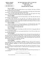 Đề thi học sinh giỏi môn Sinh học lớp 9 huyện Vĩnh Tường năm 2013 - 2014