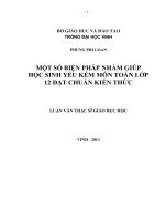 Một số biện pháp nhằm giúp học sinh yếu kém môn toán lớp 12 đạt chuẩn kiến thức