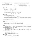 Đề thi Olympic lớp 7 môn Toán trường Xuân Dương năm 2014 - 2015