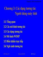 CHƯƠNG 3 các DẠNG TƯƠNG tác NGƯỜI DÙNG máy   TÍNH 