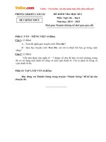 Đề thi học kì 1 môn Ngữ văn lớp 6 huyện Cam Lộ, Hà Tĩnh năm 2014 - 2015