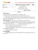 Đề thi khảo sát chất lượng đầu năm môn Ngữ văn lớp 7 trường THCS Nguyễn Trãi, Nghệ An năm 2015 - 2016