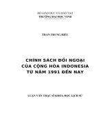 Chính sách đối ngoại của cộng hòa Indonesia từ năm 1991 đến nay