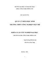 Quản lý điểm học sinh trường THPT công nghiệp việt trì 